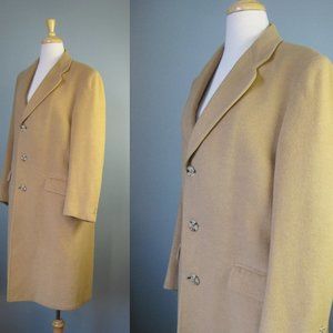 Camel Hair Coat / Vtg / Mens Camel Hair Wool Dress Coat